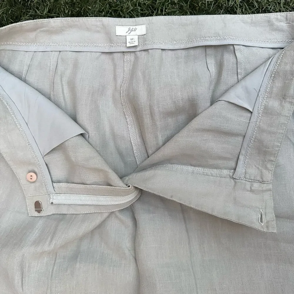 J.Jill Womens 100% Linen Wide Leg Pants Quiet Luxury Flowy Lagenlook Trousers 12 - Picture 7 of 10